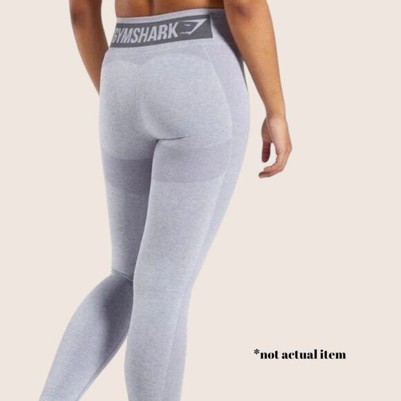 🩶 GYMSHARK DRY MOISTURE MANAGEMENT GRAY FLEX HIGH WAISTED LEGGINGS SMALL - Picture 2 of 5